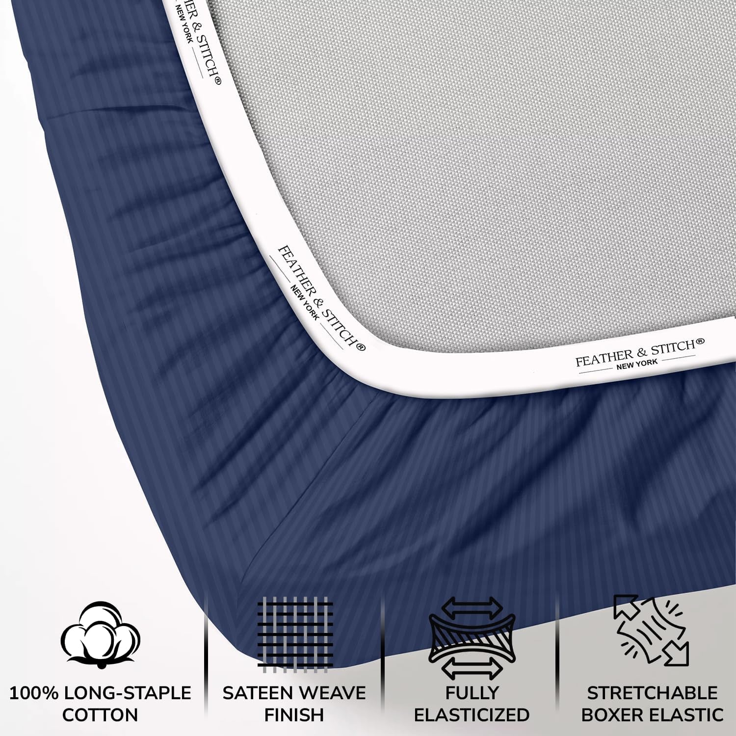 Feather & Stitch 500TC California King Cotton Sheets