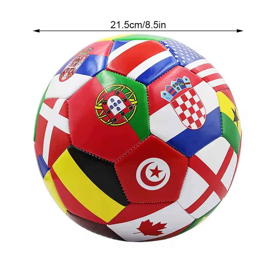 Flag Printed Soccer Ball Official Size 5 Soccer Match Ball Outdoor Match Game Football Pvc 2.7Thickened Team Training Footy Ball