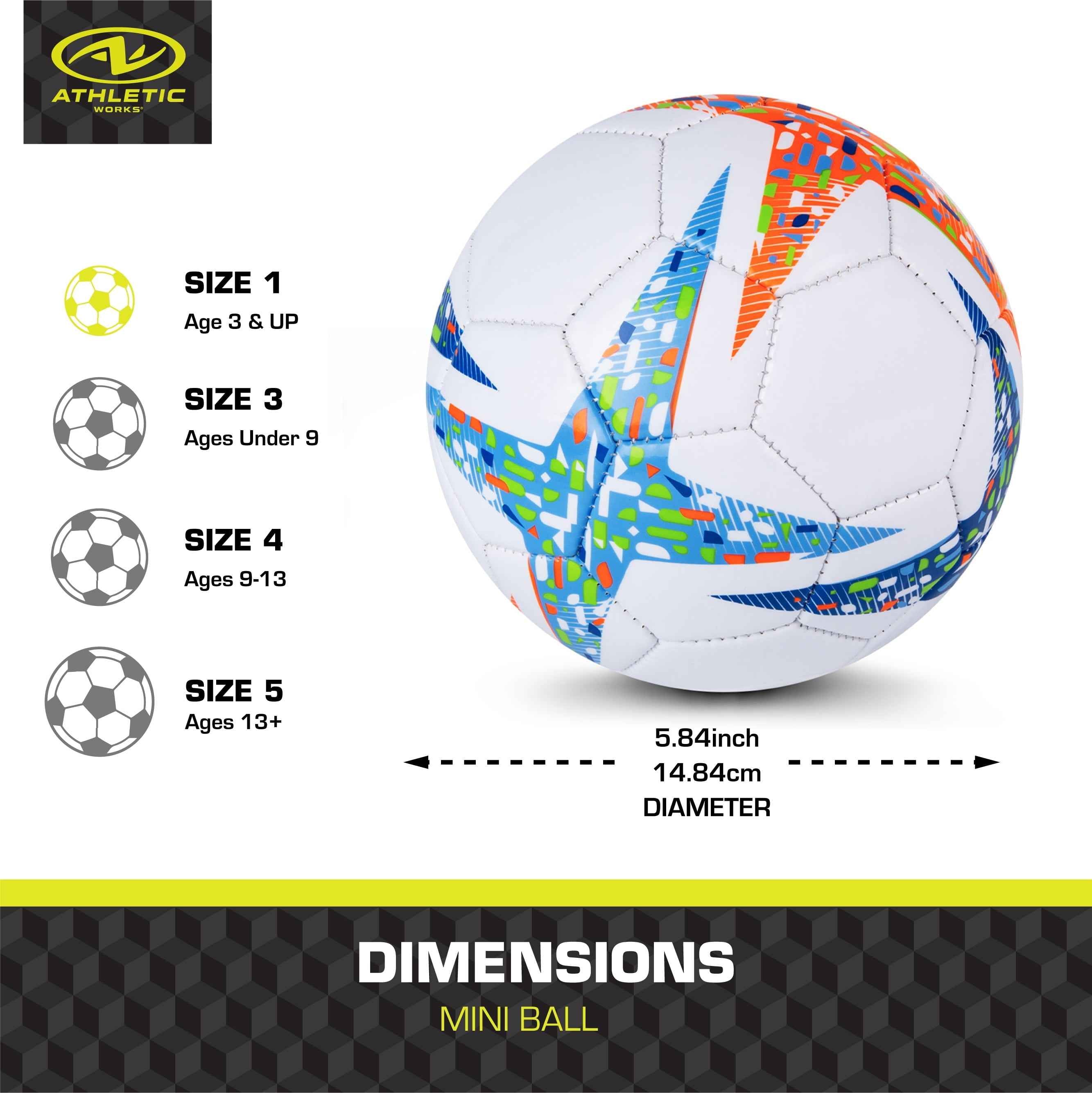 (3 Pack)  6-Inch Mini Size 1 Recreational Soccer Ball, Blue/Orange