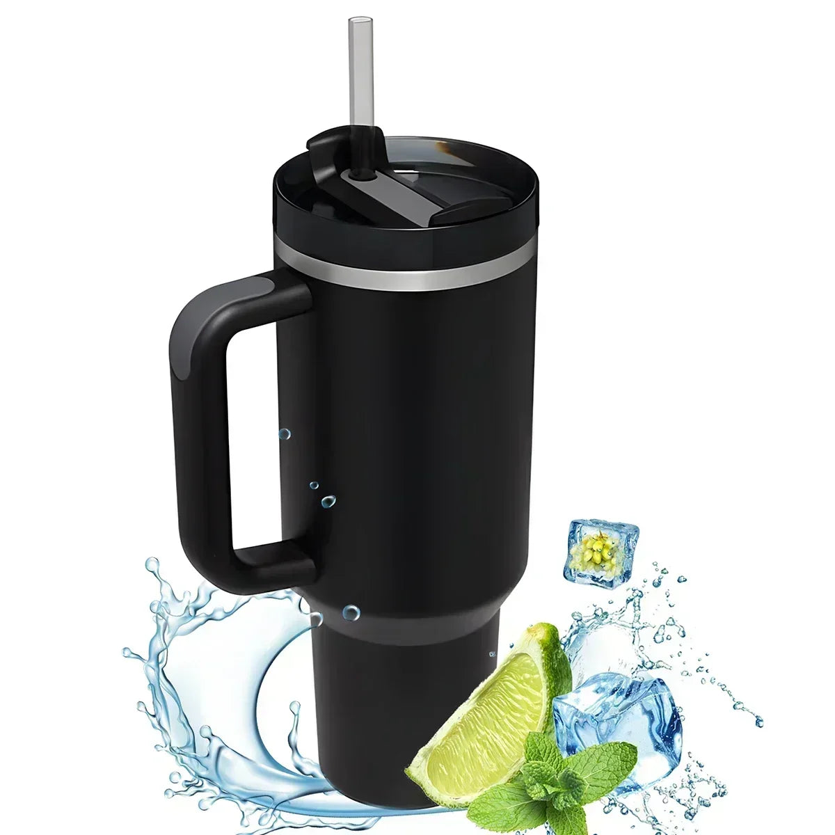 Products​40Oz Insulated Tumbler with Handle Straw Stainless Steel Water Bottle Vacuum Water Cold Warm Thermos Cup Coffee Mug Drinkware -Smartshelf Sales Smartshelf Sales