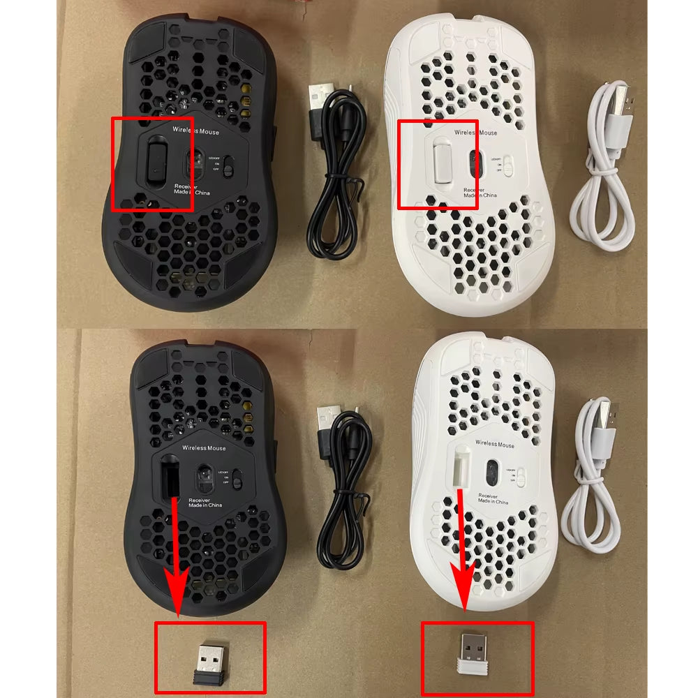 Products​2.4G Wireless Mouse with RGB Backlit 6-Button 3-Speed DPI Type C Rechargeable Ergonomic Honeycomb Design Gaming Mouse -Smartshelf Sales Smartshelf Sales
