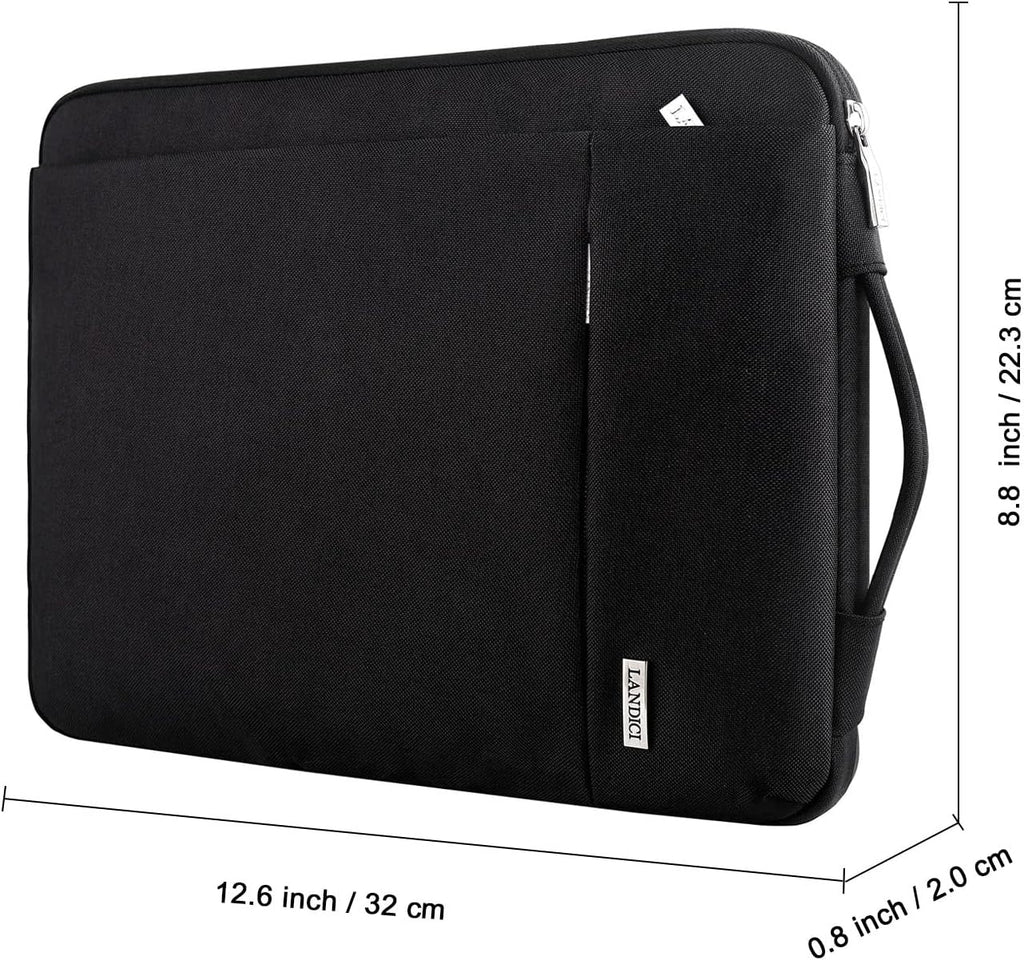 360 Shockproof 11.6in Sleeve showing dimensions and sleek design for ultimate laptop protection.