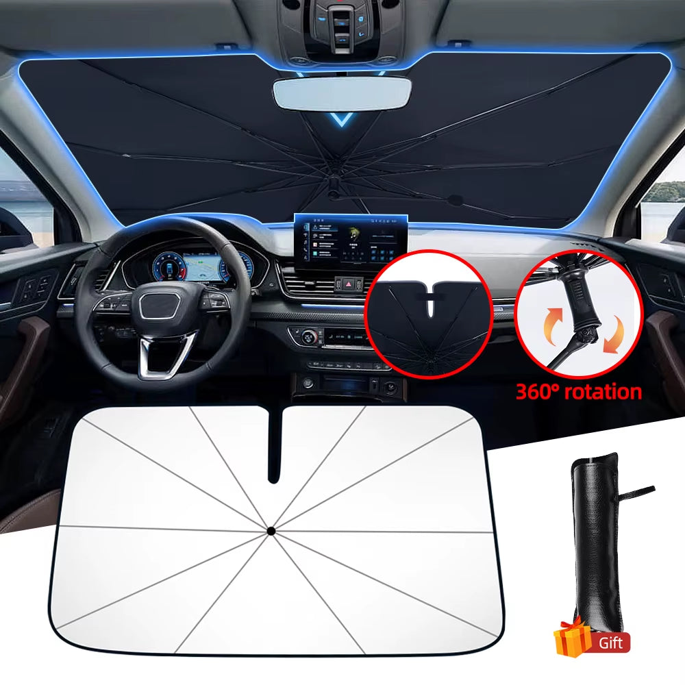 Products​SunShield 360 – Rotatable Umbrella-Style Car Windshield Sunshade with UV & Heat Protection -Smartshelf Sales Smartshelf Sales