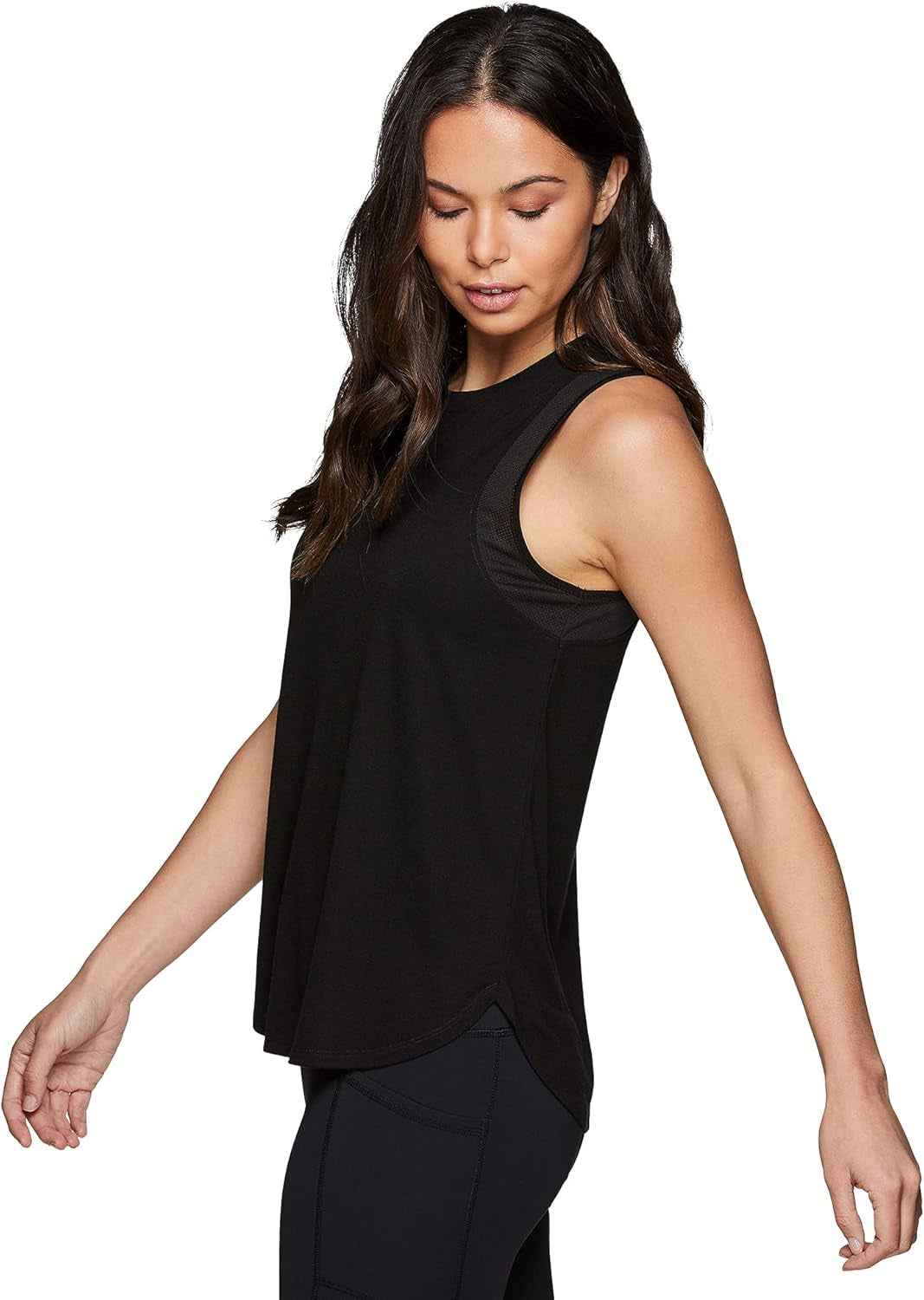 Active Women'S Sleeveless Athletic Performance Running Workout Yoga Tank Top with Mesh Ventilation