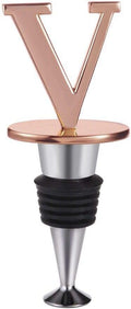 Products​Wine and Beverage Bottle Stopper with Rose Gold Finish-Perfect Presents/Gift Idea for Valentines Day, Mothers Day, Fathers Day, Thanksgiving Day,E-Initial (Letter E) -Smartshelf Sales Smartshelf Sales