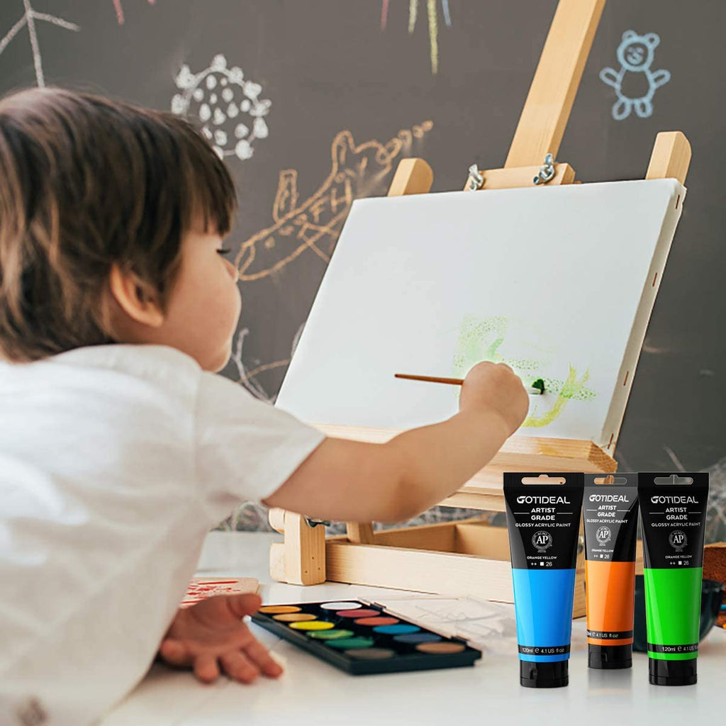 Products​Acrylic Paint Titanium White Tubes(120Ml, 4.1 Oz) Non Toxic Non Fading,Rich Pigments for Painters, Adults & Kids, Ideal for Canvas Wood Clay Fabric Ceramic Craft Supplies (Titanium White) -Smartshelf Sales Smartshelf Sales