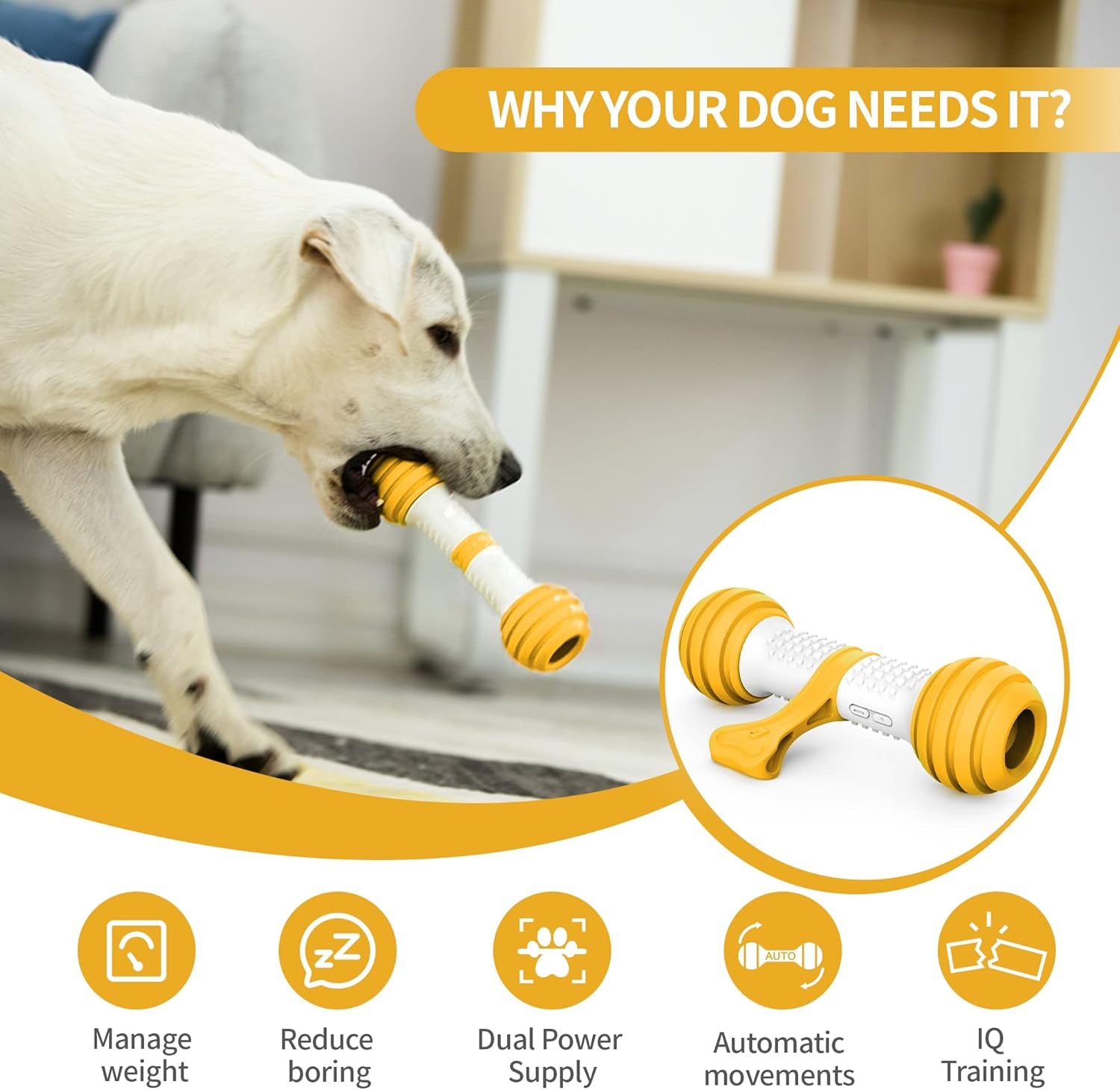Interactive Dog Toys Motion Activated Dog Bone