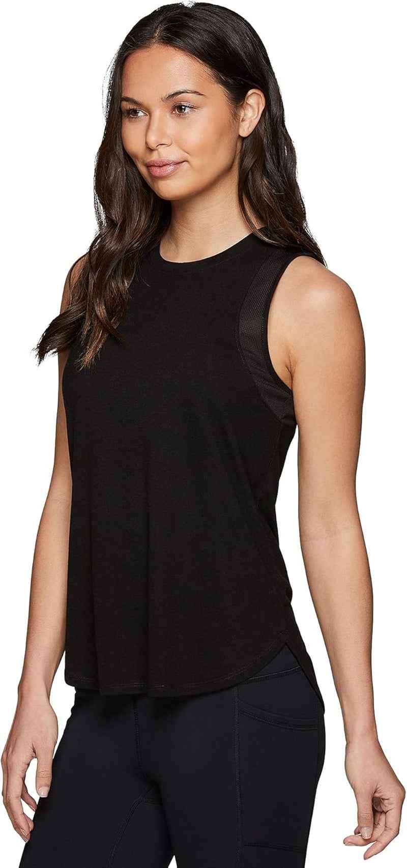 Active Women'S Sleeveless Athletic Performance Running Workout Yoga Tank Top with Mesh Ventilation