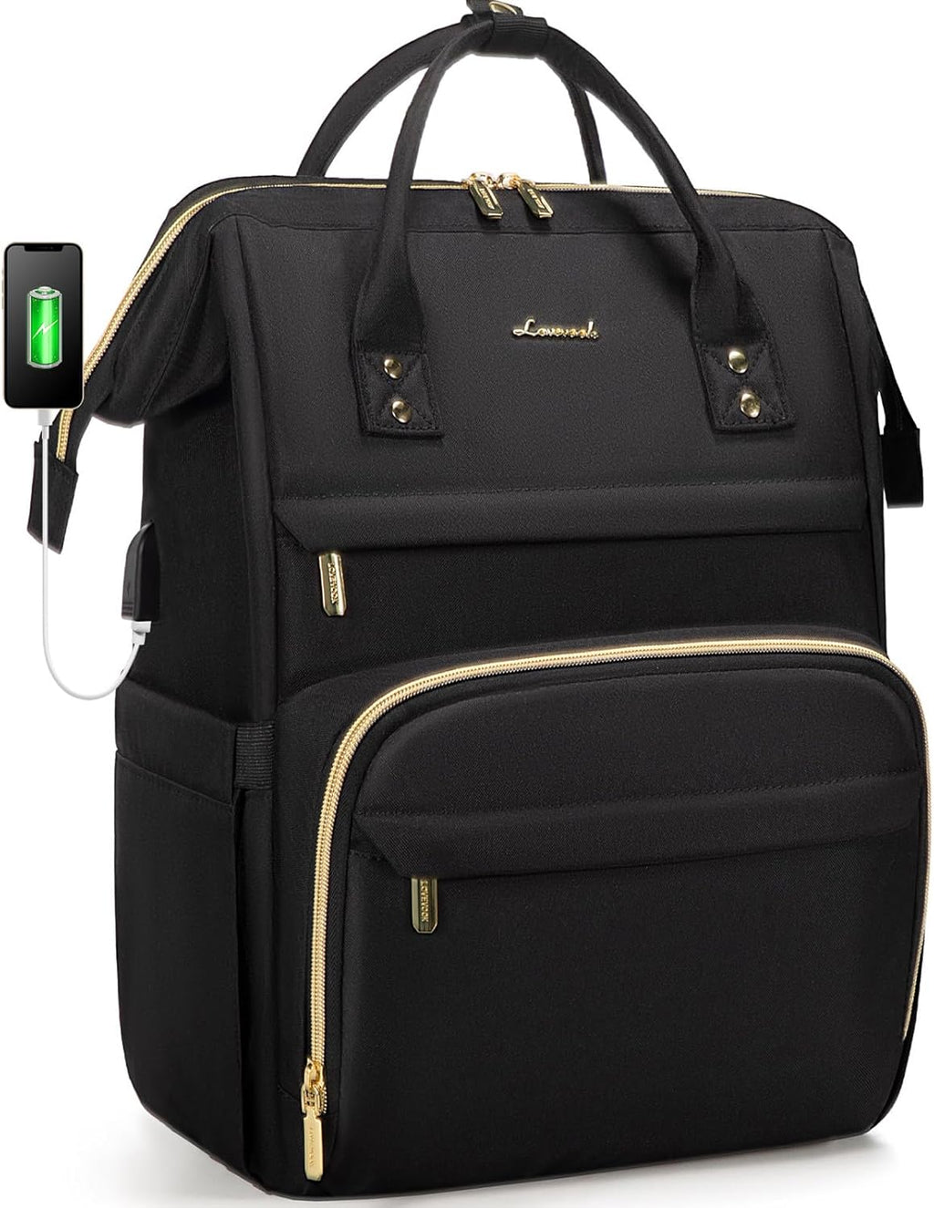 Laptop Backpack Women 15.6 Work Nurse Bag Black