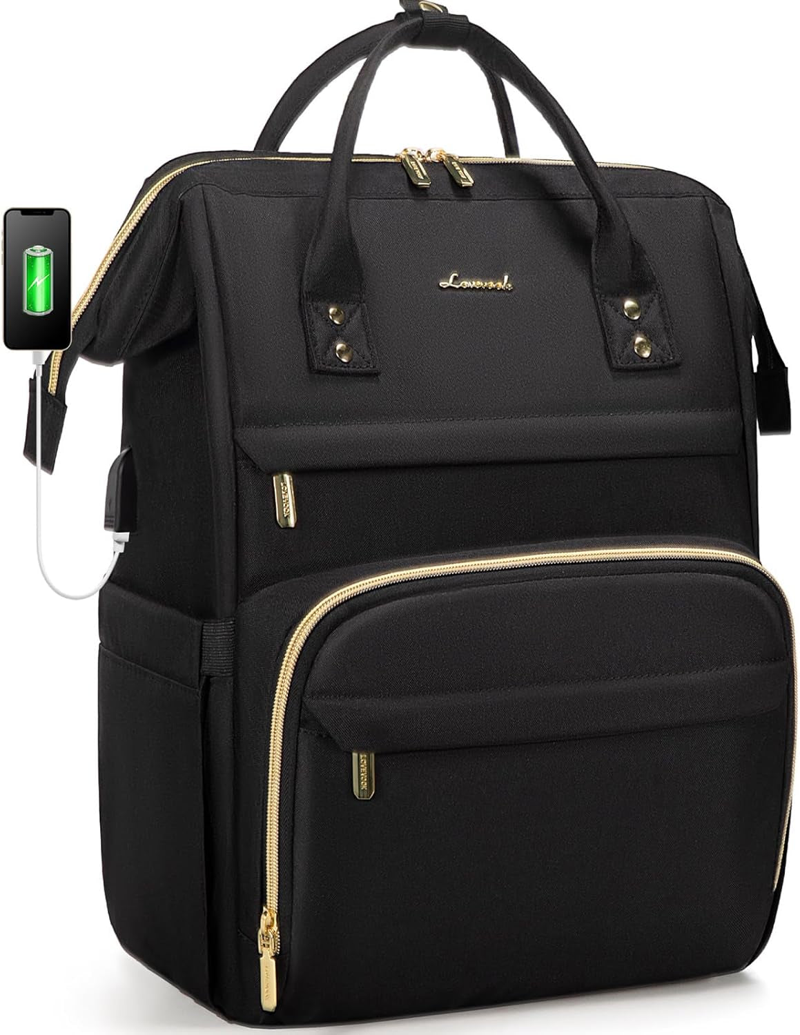 Laptop Backpack Women 15.6 Work Nurse Bag Black