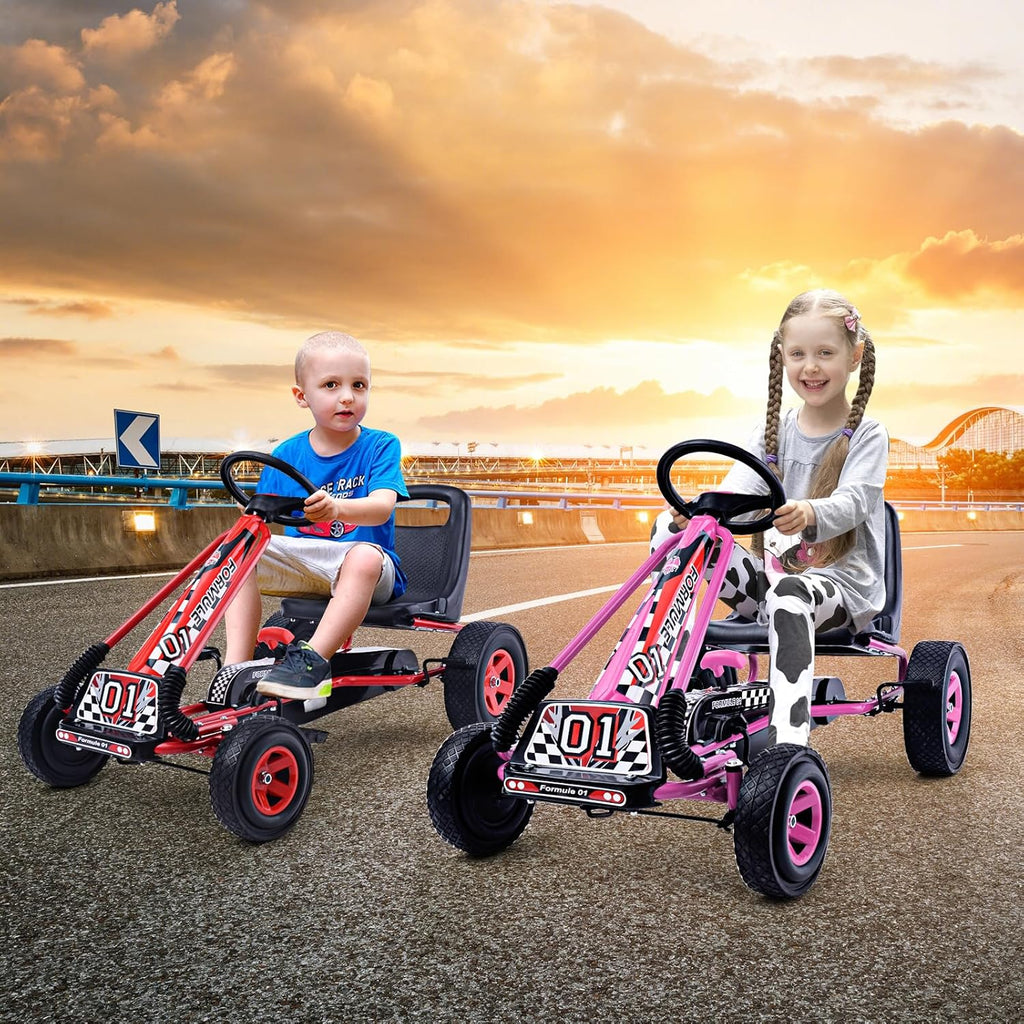 Go Kart for Kids Off-Road Pedal Cart with Steering