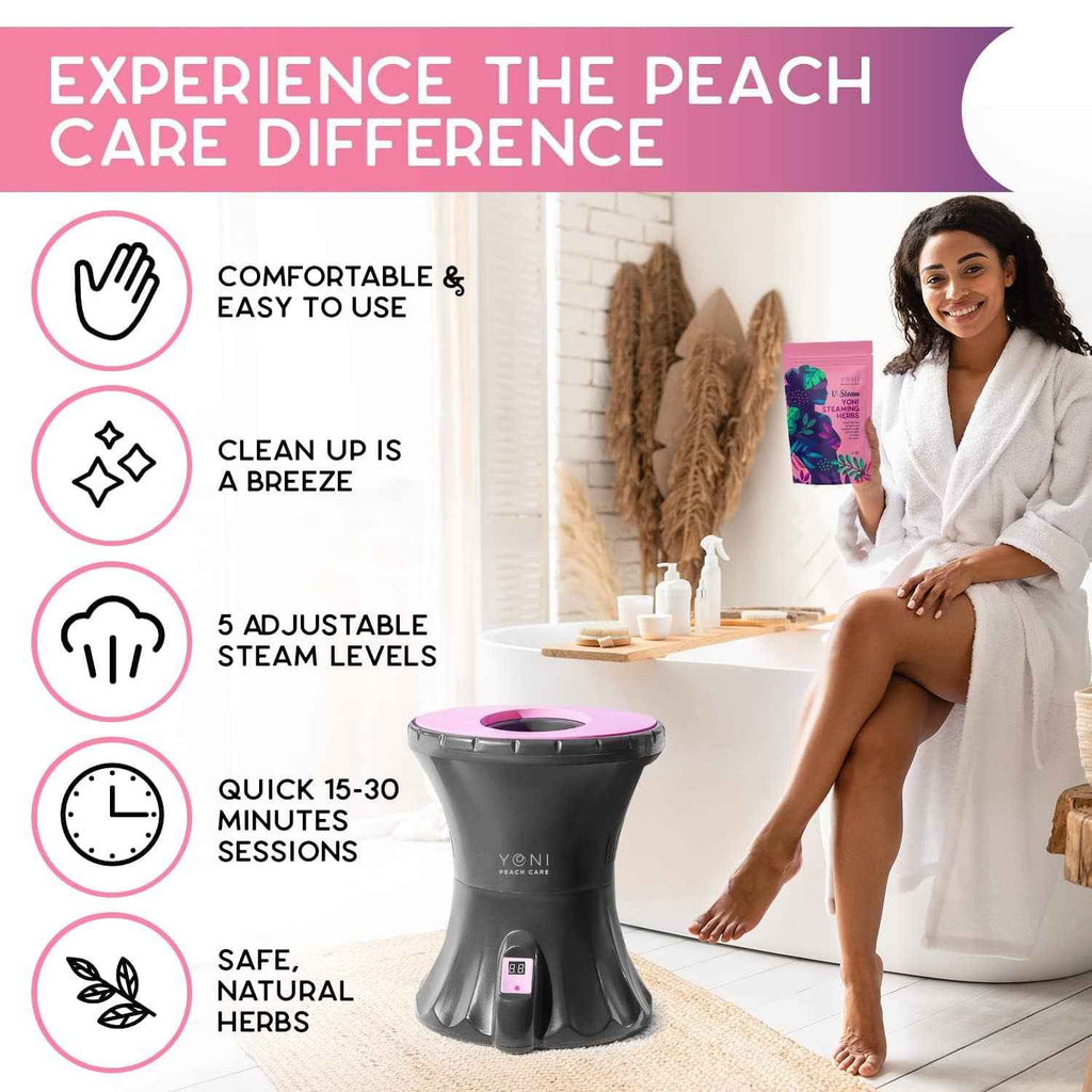 Electric Steaming Seat for Women with Steaming Herbs - Supports Healthy Ph Balance, Menstrual Support, Postpartum Care, Cleanse Vaginal Odor and Dryness - Feminine Care Product