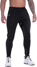 Mens Joggers Pants Tapered Sweatpants Casual Gym Training Workout Pants Slim Track Pant with Zipper Pockets