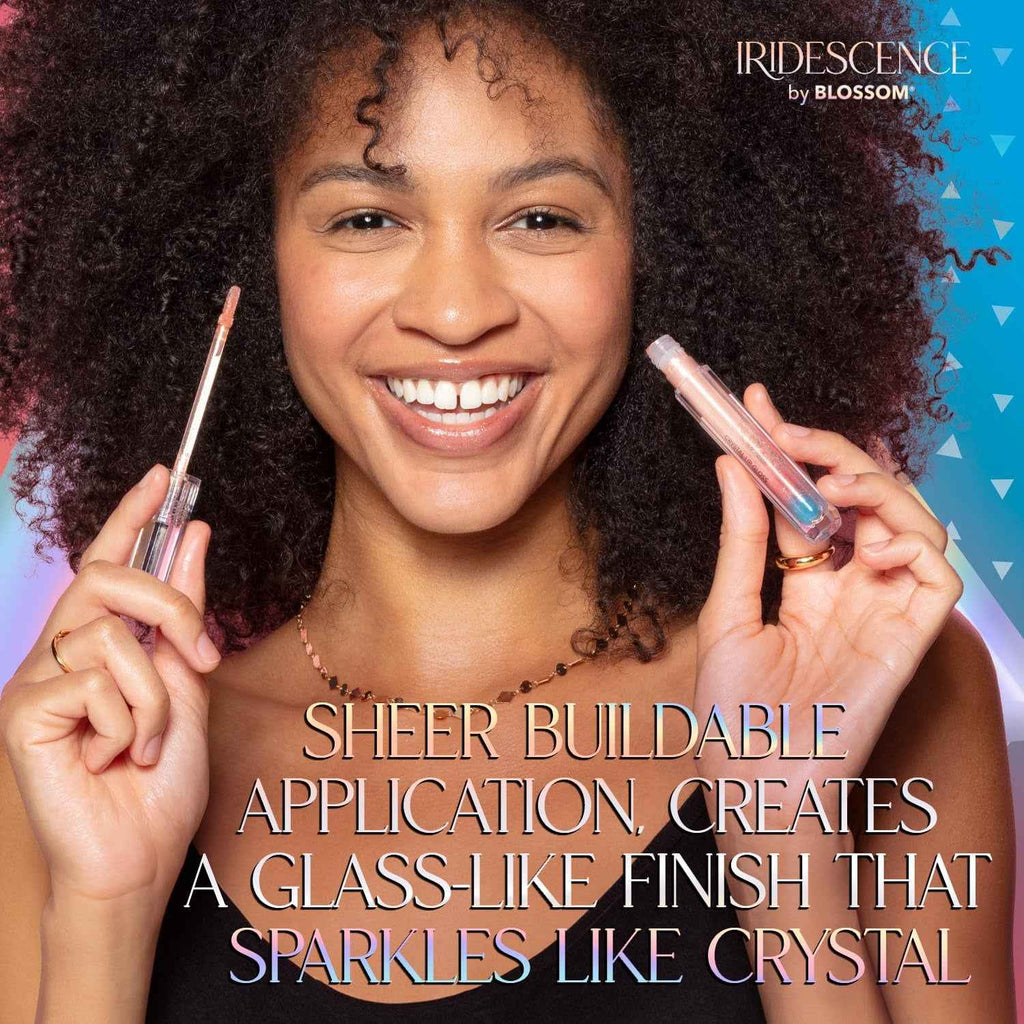 Iridescence Watermelon Flavored, Longlasting High Gloss, Glitter Shimmer Sparkle Crystal Lip Gloss, 0.08 Fl Oz, Ombre Nude, Carnelian Cream