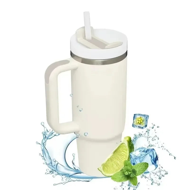 Products​40Oz Insulated Tumbler with Handle Straw Stainless Steel Water Bottle Vacuum Water Cold Warm Thermos Cup Coffee Mug Drinkware -Smartshelf Sales Smartshelf Sales