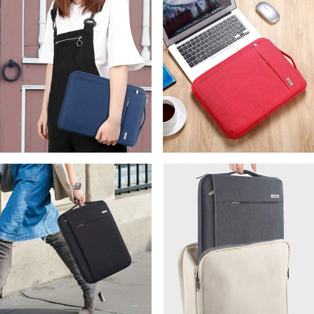 360 Shockproof 11.6in Sleeve in various colors, showcasing portability and protection for laptops.
