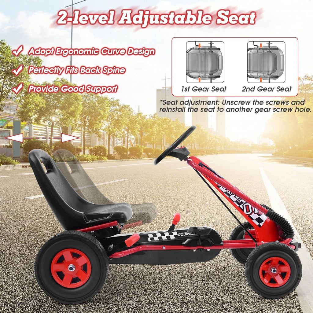 Go Kart for Kids Off-Road Pedal Cart with Steering
