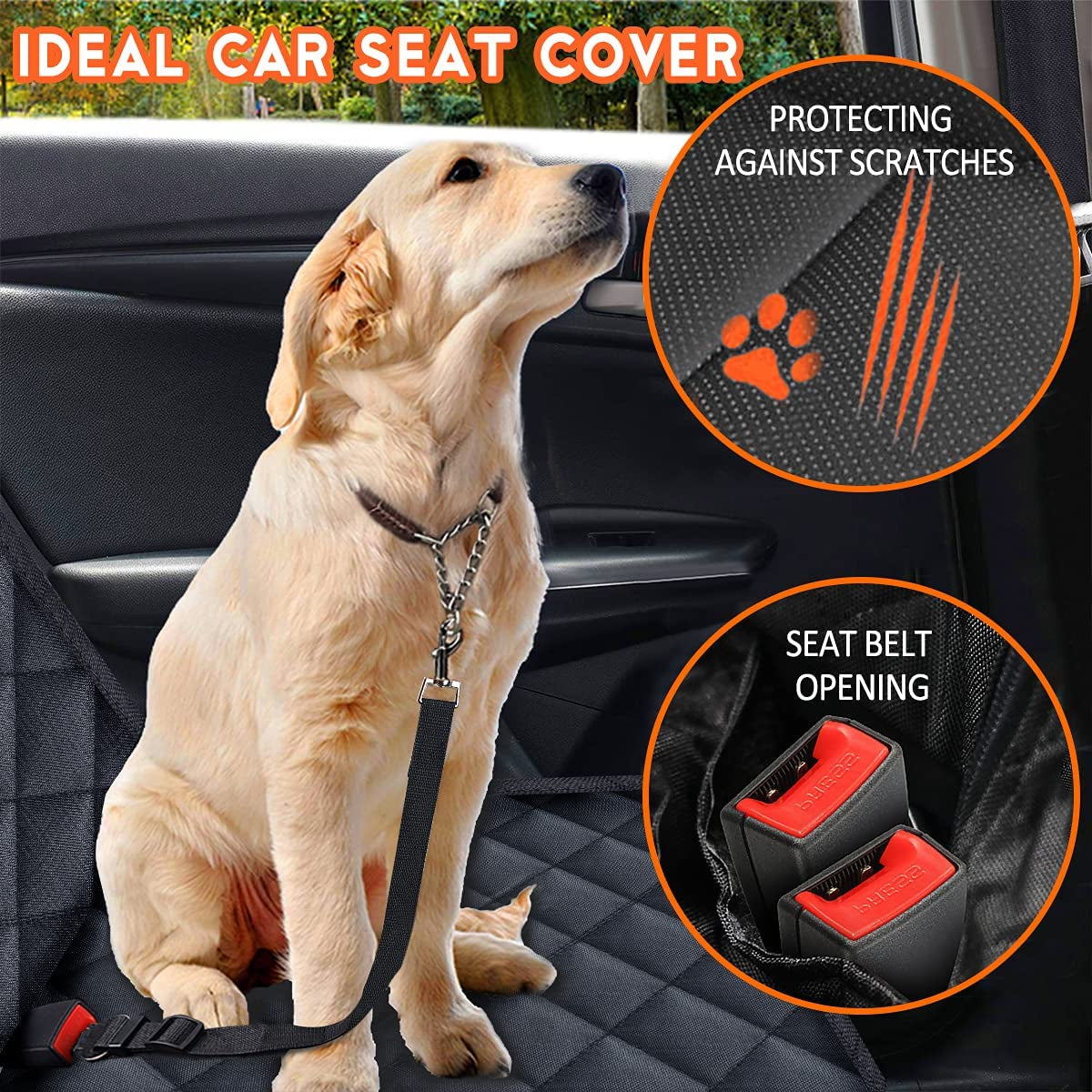 Products​Dog Car Seat Cover, Back Seat Cover for Dogs Pet Car Seat Protector Waterproof Bench Car Seat Cover, Non-Slip Reat Seat Cover Fits Middle Armrest for Most Cars Trucks Suvs - Black -Smartshelf Sales Smartshelf Sales