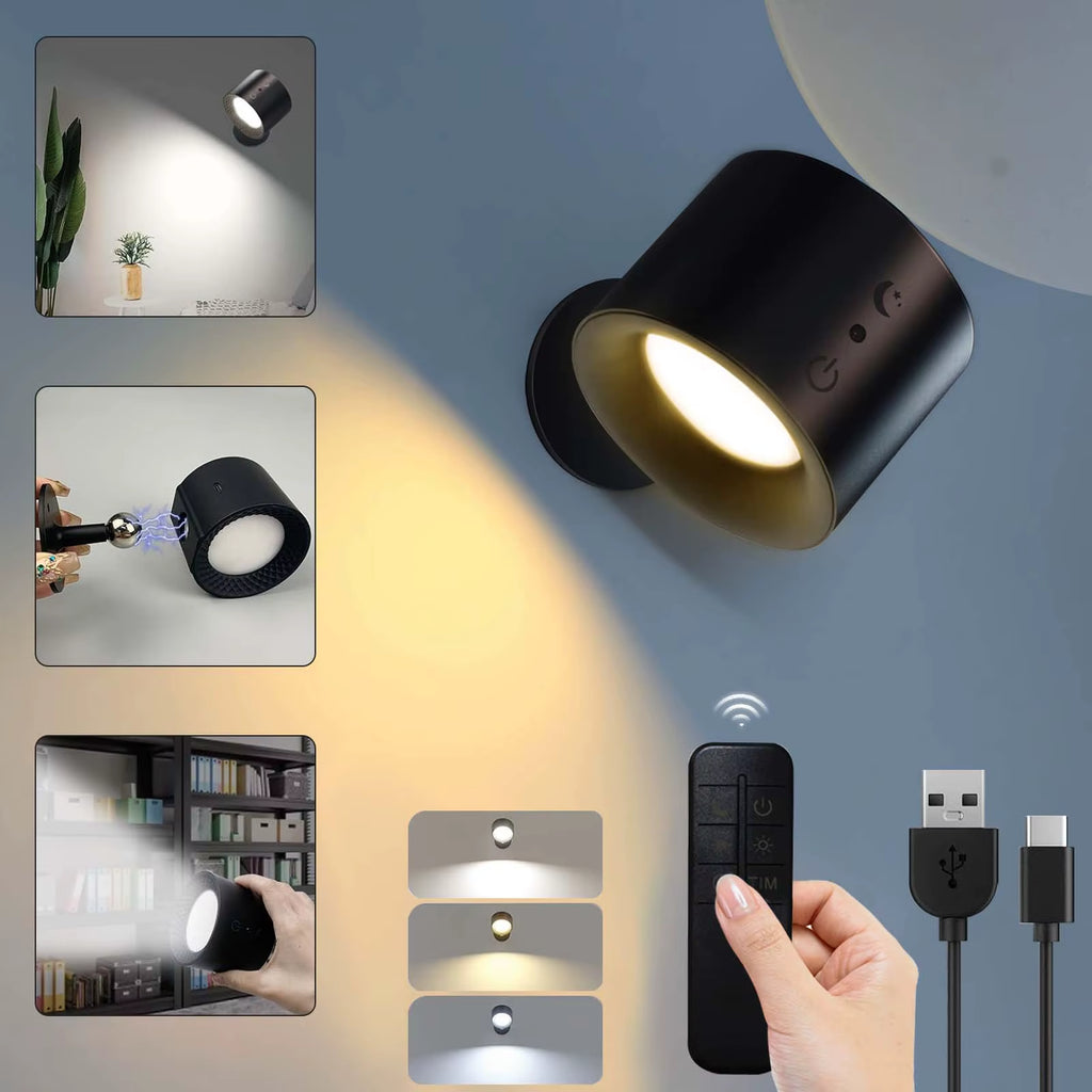 Products​GlowFlex Touch Wall Lamp – Dual Head LED Light with Remote, 360° Rotation & USB Rechargeable Design -Smartshelf Sales Smartshelf Sales