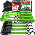 Ratchet Straps, Tie down Strap Set 1650Lb Break Strength, 4 Pack 15Ft X 1In, 4 Soft Loops, Moving Straps Tie Downs, Cargo Cam Buckles for Trucks, Carry Bag, for Men