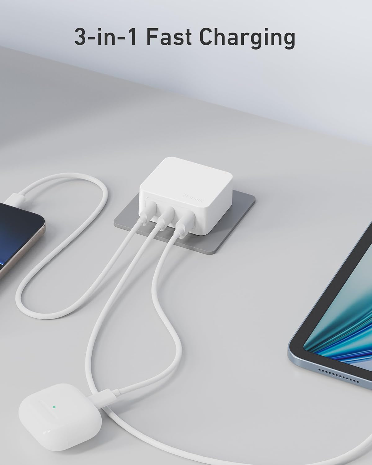 67W USB C Fast Charger, 3-Port GAN Wall Charger