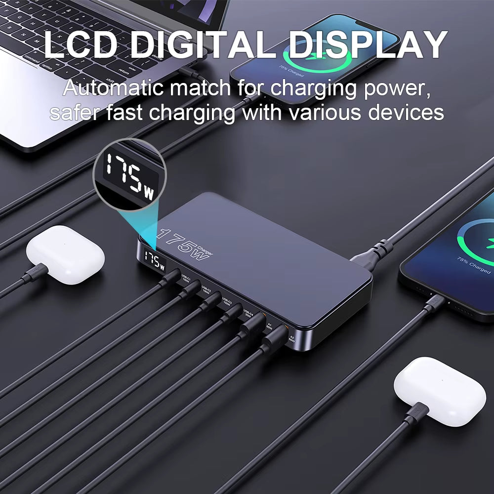 175W USB C charger with LED display