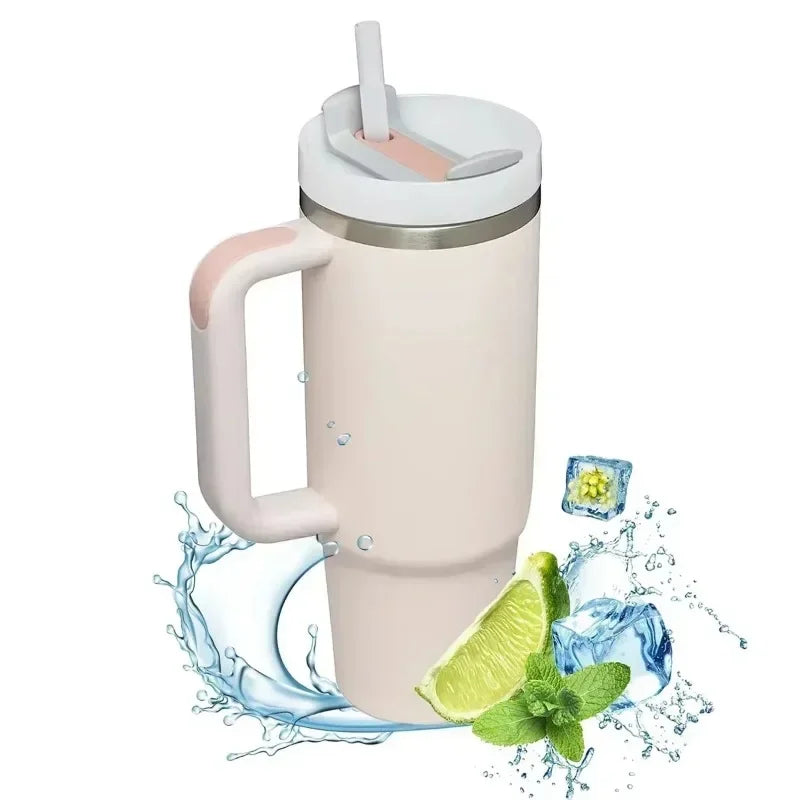 Products​40Oz Insulated Tumbler with Handle Straw Stainless Steel Water Bottle Vacuum Water Cold Warm Thermos Cup Coffee Mug Drinkware -Smartshelf Sales Smartshelf Sales