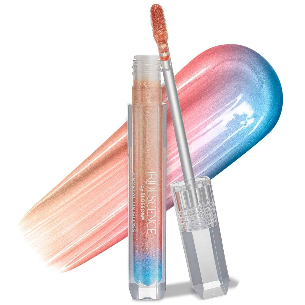 Iridescence Watermelon Flavored, Longlasting High Gloss, Glitter Shimmer Sparkle Crystal Lip Gloss, 0.08 Fl Oz, Ombre Nude, Carnelian Cream