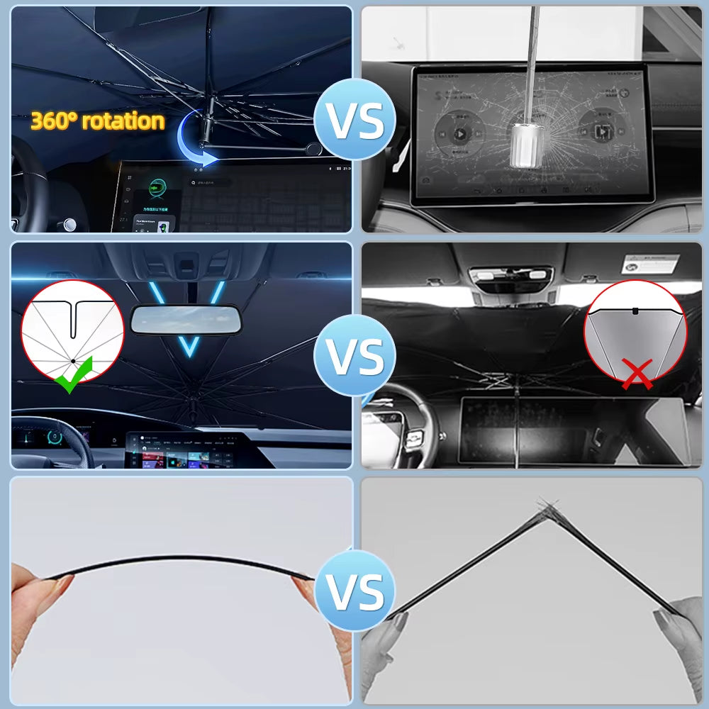Products​SunShield 360 – Rotatable Umbrella-Style Car Windshield Sunshade with UV & Heat Protection -Smartshelf Sales Smartshelf Sales