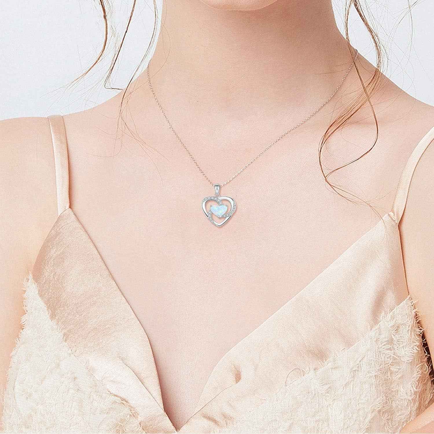 925 Sterling Silver Heart Necklace I Love You to the Moon and Back Pendant Sun Star Moon Necklace Jewelry for Women with Gifts Box