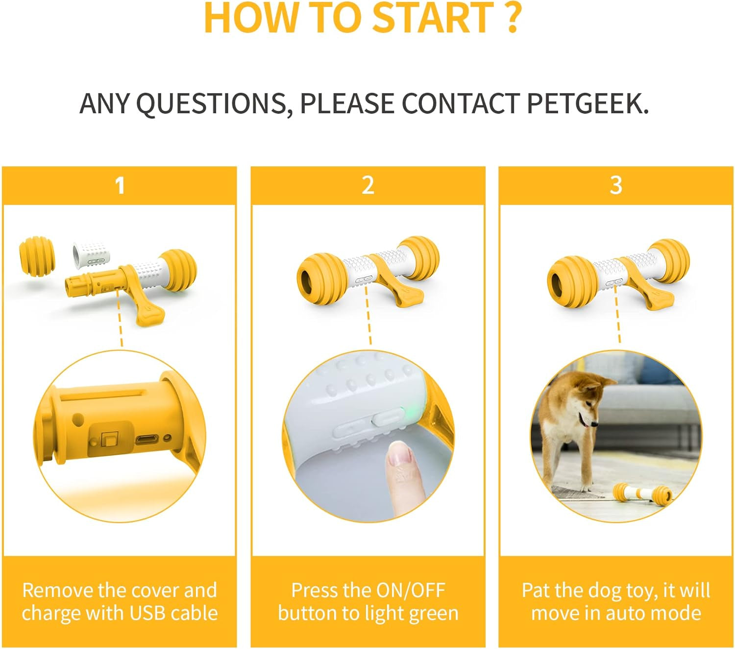 Interactive Dog Toys Motion Activated Dog Bone