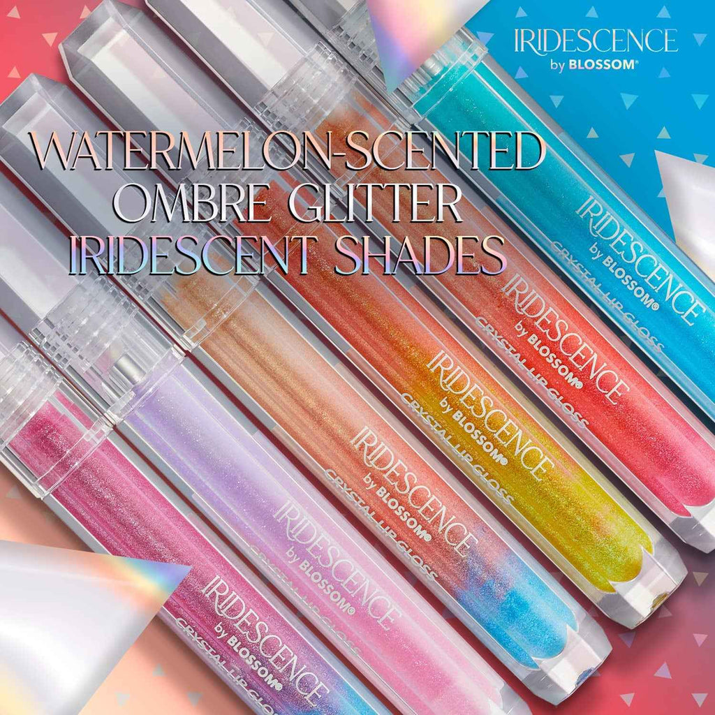 Iridescence Watermelon Flavored, Longlasting High Gloss, Glitter Shimmer Sparkle Crystal Lip Gloss, 0.08 Fl Oz, Ombre Nude, Carnelian Cream
