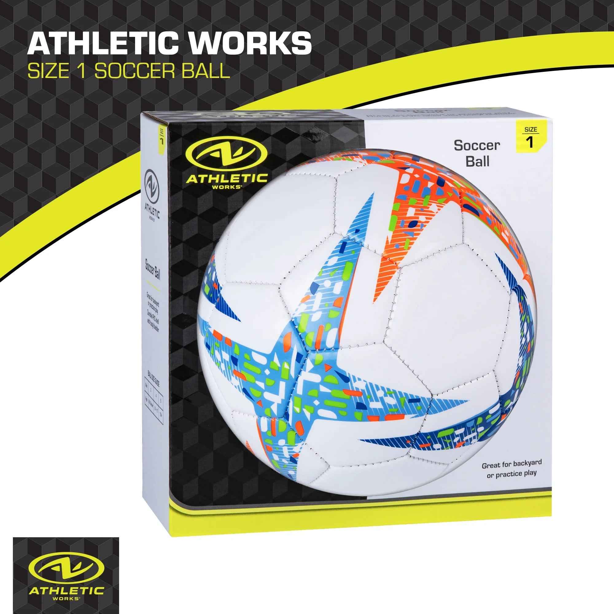 (3 Pack)  6-Inch Mini Size 1 Recreational Soccer Ball, Blue/Orange