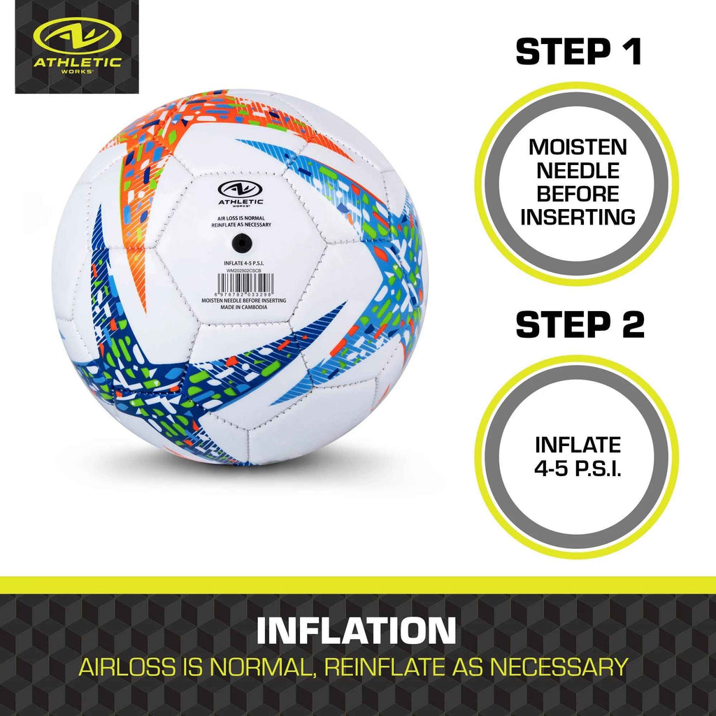 (3 Pack)  6-Inch Mini Size 1 Recreational Soccer Ball, Blue/Orange