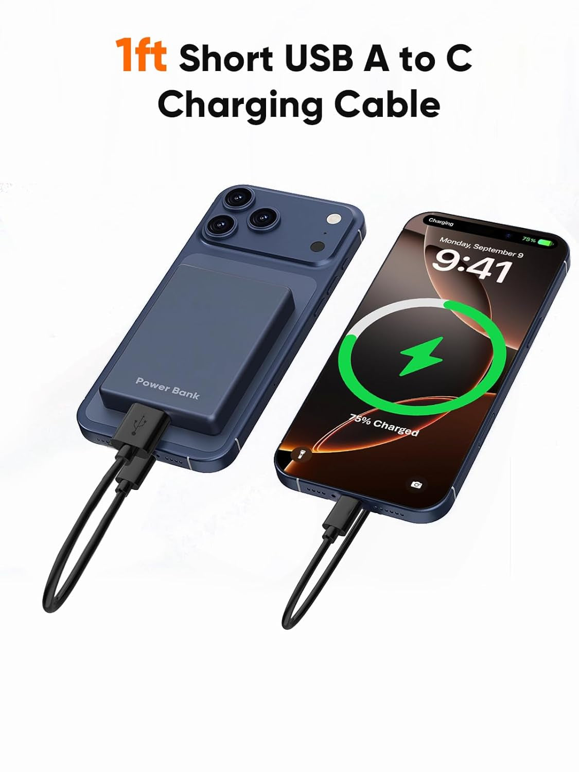 USB C to USB Cable 6 Inch Fast Charging 3A 480Mbps