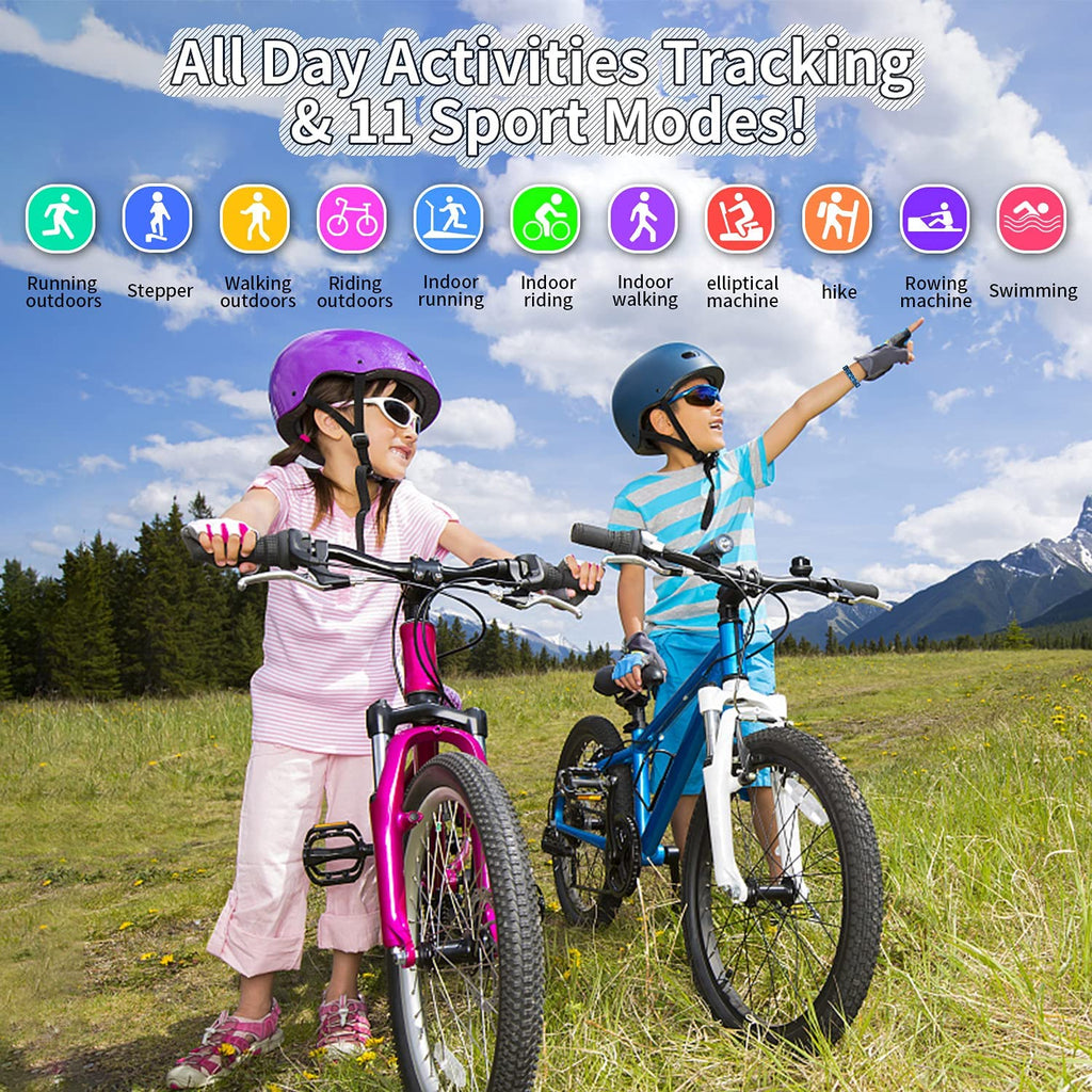 Products​Kids Watch Fitness Tracker, Fitness Watches for Kids, Activity Tracker with Pedometers, Stopwatch, IP68 Waterproof, 11 Sport Modes Smart Watch for Kids Age 6-16 Years Old -Smartshelf Sales Smartshelf Sales