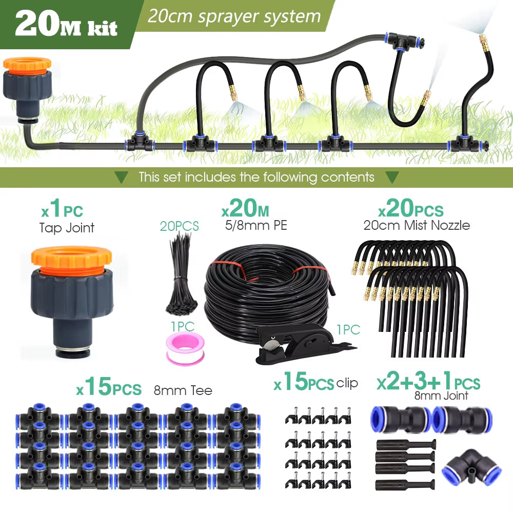 Products​DIY 30M-5M Universal Sprayer Kit – Patio Misting & Cooling System for Garden Irrigation -Smartshelf Sales Smartshelf Sales