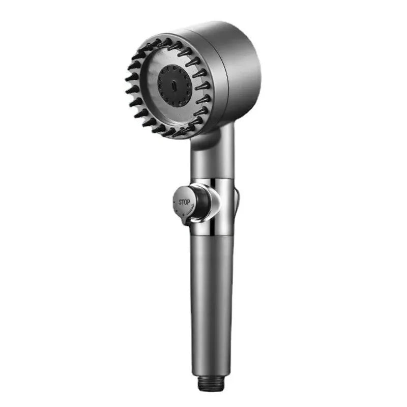 Products​PureFlow High-Pressure Shower Head – 3-Mode Adjustable Spray with Massage Brush Filter for Ultimate Bathroom Relaxation -Smartshelf Sales Smartshelf Sales