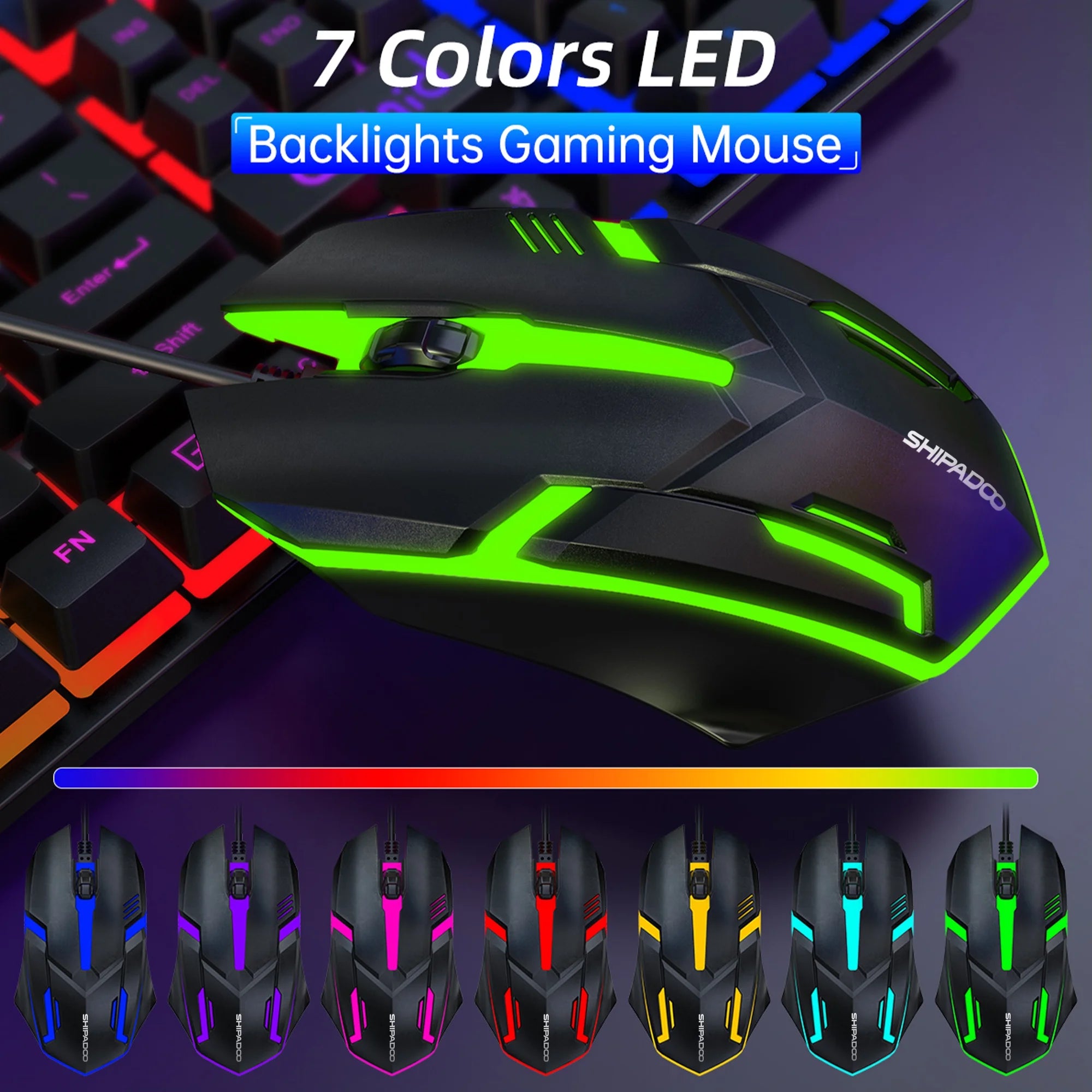 RGB Gaming Keyboard and Mouse Set, LED Backlit