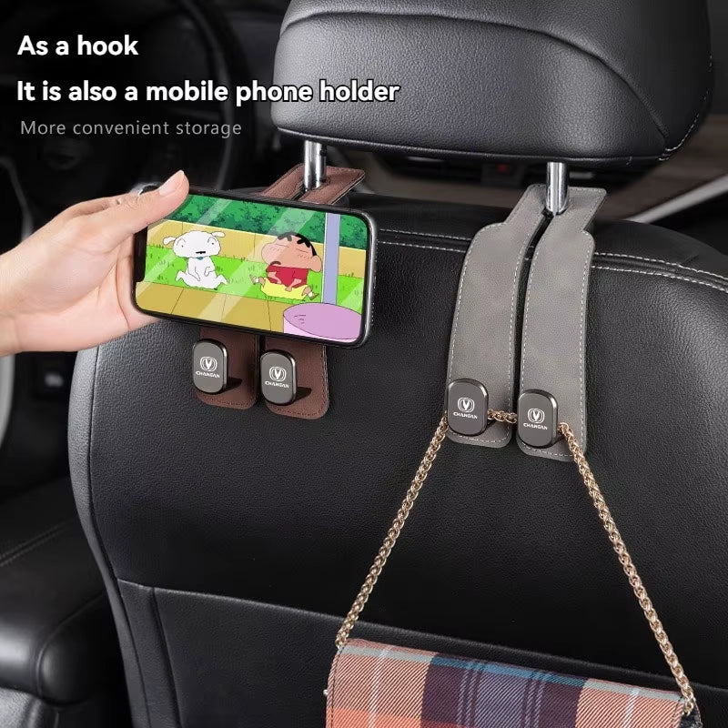 Products​Luxury Suede Double Hook Organizer – Premium Rear Seat Backrest Hook for Changan CS Series & Eado -Smartshelf Sales Smartshelf Sales