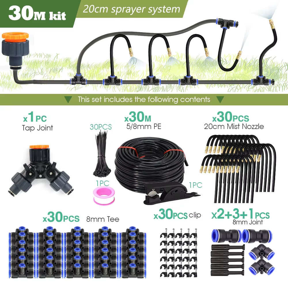Products​DIY 30M-5M Universal Sprayer Kit – Patio Misting & Cooling System for Garden Irrigation -Smartshelf Sales Smartshelf Sales