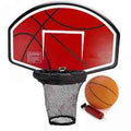 Trampoline Basketball Hoop Set, Trampoline Basketball Hoop Attachment Waterproof Basketball Goal for Trampoline Soft Basketball Game Accessories for All Ages Basketball Lovers